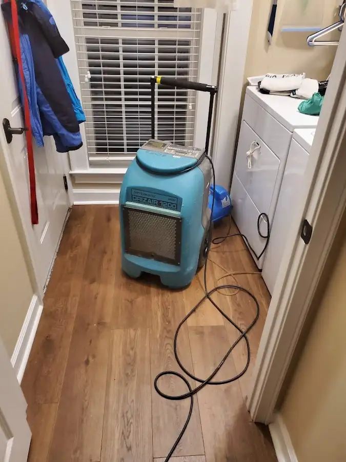 Commercial dehumidifier deployed for Flood Damage Cleanup in Plaistow